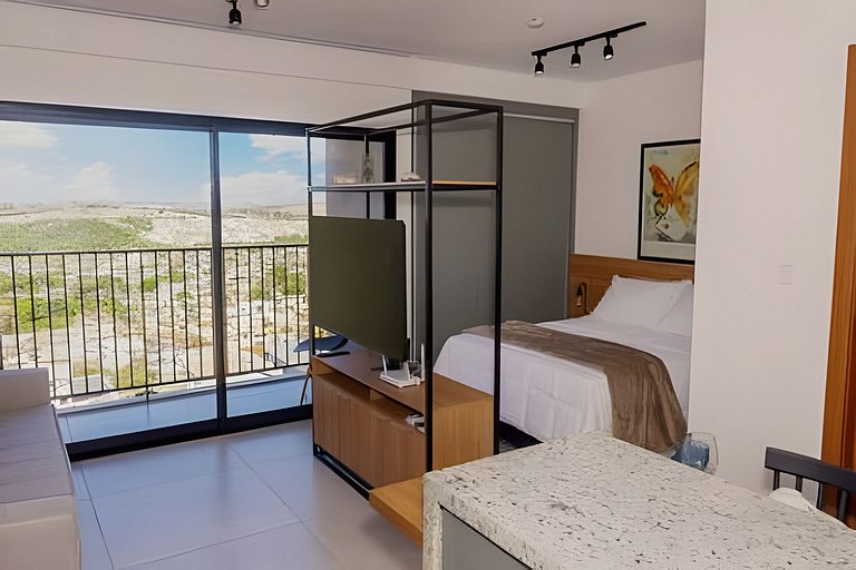 Studio Moderno e Aconchegante com Vista Panorâmica