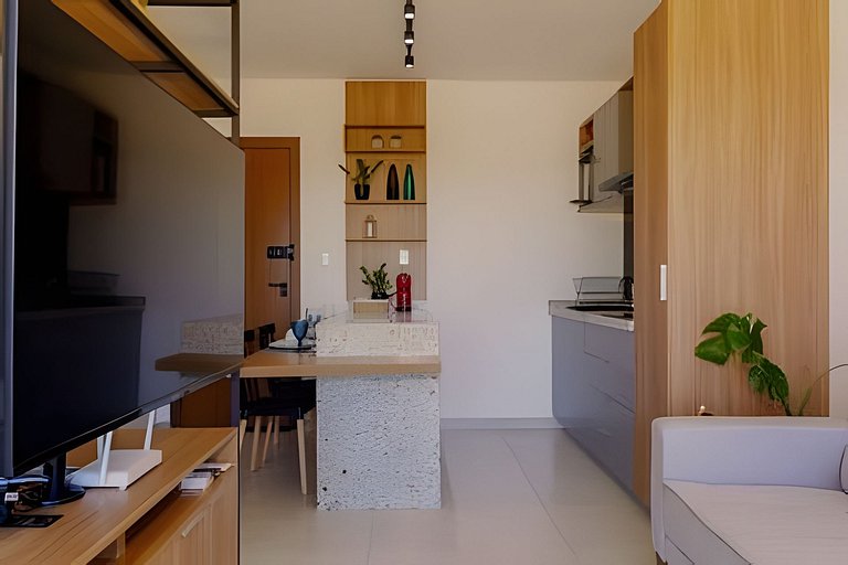 Studio Moderno e Aconchegante com Vista Panorâmica