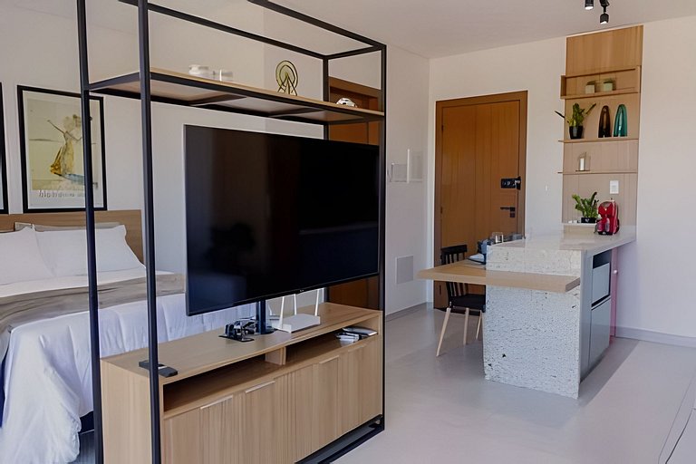 Studio Moderno e Aconchegante com Vista Panorâmica