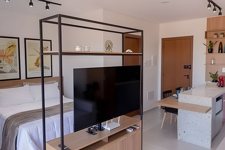 Studio Moderno e Aconchegante com Vista Panorâmica