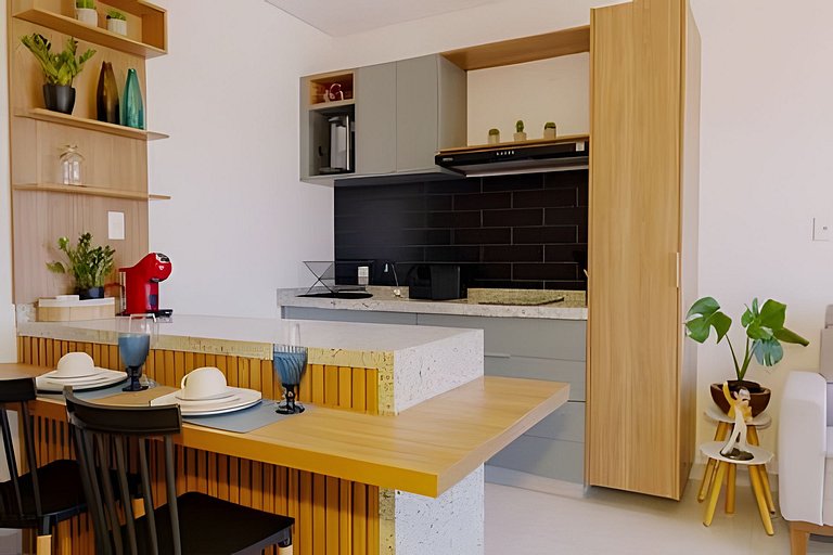 Studio Moderno e Aconchegante com Vista Panorâmica